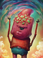 dessin d'un artiste d'un monstre rouge